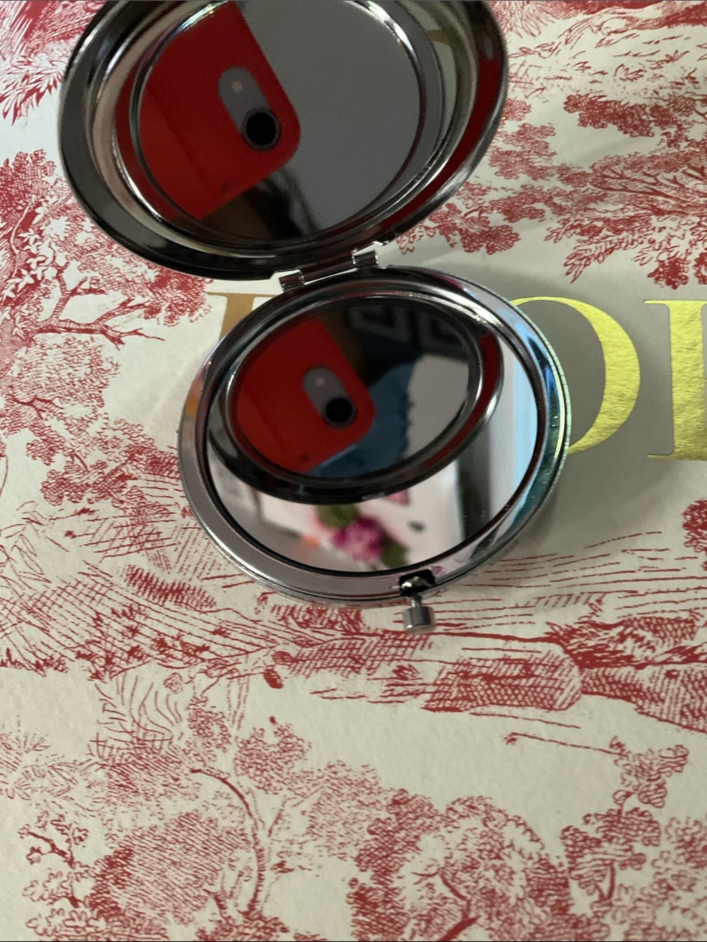 Silver & Gold Decorative Compact Mirror - Picture 3 of 6
